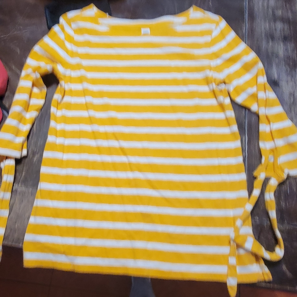 Old Navy Yellow and White Striped Top